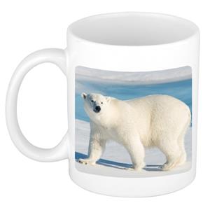 Dieren Witte Ijsbeer Foto Mok 300 Ml - Cadeau Beker / Mok Ijsberen Liefhebber