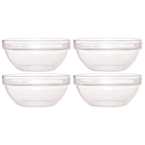 4x Glazen Schaaltje/kommetje 17 Cm - Snacks Serveren - Schaaltjes/kommetjes Van Glas - Keukenbenodigdheden