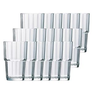 18x Drinkglazen/waterglazen Norvege Transparant 270 Ml - Koffie/thee Glazen Norvege 270 Ml