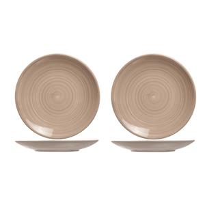 2x Stuks Ontbijt/dessert Bordjes Turbolino Beige/bruin 22 Cm - Ontbijtborden - Dessertborden