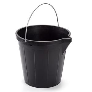 Forte Plastics Zwarte Schoonmaakemmer/huishoudemmer 12 Liter 31 X 31 Cm -Kunststof/plastic Emmer Met Metalen Hengsel