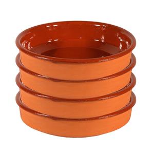 4x Tapas Schalen Bruin/ Terracotta 24 Cm - Tapas Serveerschalen/borden