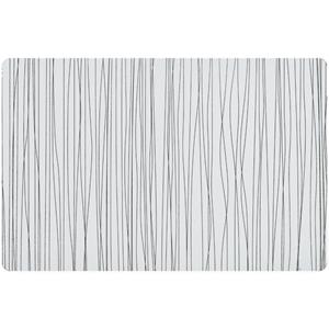 Zeller 6x Rechthoekige Placemats Metallic Wit 30 X 45 Cm -  - Tafeldecoratie - Borden Onderleggers Van Kunststof