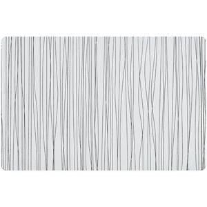 Zeller 8x Rechthoekige Placemats Metallic Wit 30 X 45 Cm -  - Tafeldecoratie - Borden Onderleggers Van Kunststof