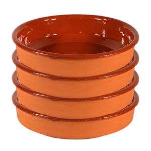 4x Tapas Schalen Bruin/ Terracotta 26 Cm - Tapas Serveerschalen/borden/ovenschalen