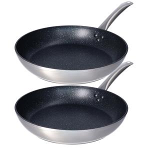 Set Van 2x Stuks Aluminium Professionele Koekenpannen Rila Met Anti-aanbak Laag 31 Cm - Hapjespannen
