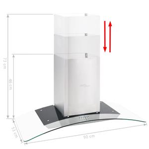 vidaXL Wandafzuigkap 756 m³/u LED 90 cm roestvrij staal