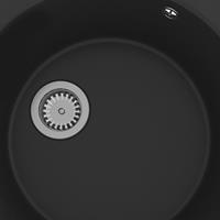 VIDAXL Küchenspüle mit Überlauf Schwarz Granit