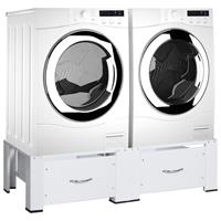 VIDAXL Untergestell für Wasch- und Trockenmaschine mit Schubladen Weiß