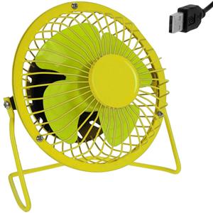 MARKENARTIKEL USB Ventilator Tischventilator Tisch Lüfter 360° neigbar geräuchsarm gelb