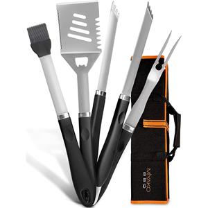 Deuba BBQ Gereedschapsset 4-delig RVS incl. Opbergtas