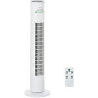 HOMCOM Turmventilator mit Fernsteuerung 70° Oszillierender 77cm Standventilator 45 W - weiß - 