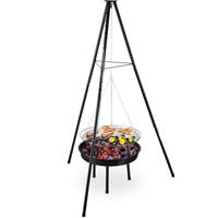 RELAXDAYS Schwenkgrill mit Feuerschale, Stahl, 49 cm Grillrost, höhenverstellbar, Dreibein HxD: 148 x 105 cm, schwarz