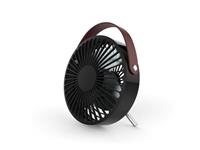 Perel Design Ventilator Met Usb-Aansluiting - Zwart Met Handgreep (Lederaspect)