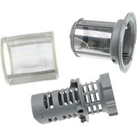 VHBW Feinsieb- / Schmutzsieb-Set (3-teilig) Ersatz für Bosch / Siemens 00492046 für Geschirrspüler - Spülmaschinensieb, 9cm, silber / grau - 