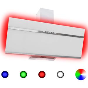 RGB Dunstabzugshaube LED 90 cm Edelstahl und Hartglas