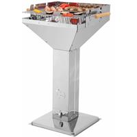 Tepro Edelstahl Holzkohlegrill Säulengrill Trichtergill Grill Vista silber - 