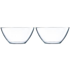 Luminarc 2x Salade Schalen/slakommen Rond Van Glas 28 Cm - Schalen En Kommen - Keuken Accessoires