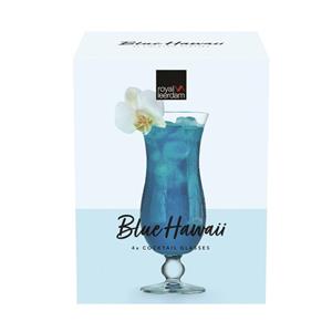 Xenos Blue Hawaii glas - 440 ml - set van 4