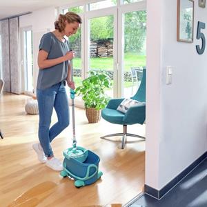 Leifheit Bodenwischer-Set Set CLEAN TWIST Disc Mop Ergo Mobile, inkl. Rollwagen und Eimer