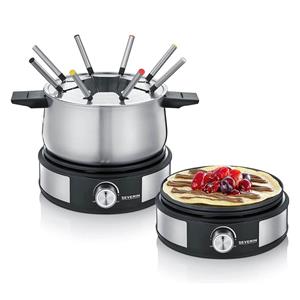 Severin 2471 Fondue 1500 W Traploze temperatuurregeling RVS, Zwart