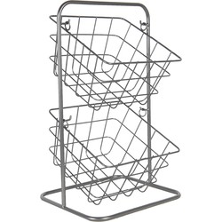 Clayre & Eef Opbergrek 22*22*41 cm Zwart Metaal Tuinrek Keukenrek