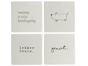 Dry FLWRS Onderzetter / wandtegel - set 4 stuks 10x10 cm