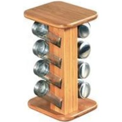 Decopatent Draaibaar FSC Bamboe Houten Kruidenrek voor 10 potjes | 360 Graden draaibaar Spice rack | Kruiden organiser | Kruiden specerijen | Kruidenhouder &Ve