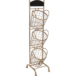 Clayre & Eef Opbergrek Manden 30*25*98 cm Bruin Ijzer Rechthoek Keukenrek