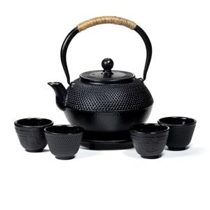 Spiru Tetsubin Theepot Set 1,2 liter met Onderzetter + 4 Kopjes