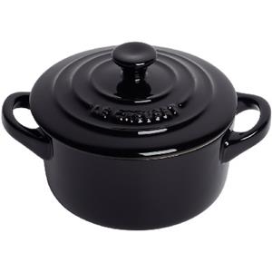 Le Creuset Mini Cocotte Steinzeug Schwarz glänzend 10X5cm