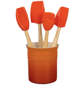 LE CREUSET Siliconen - Lepelpot met 4 Premium spatels Oran