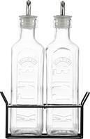 KILNER Menage-Set, (Set, 3-tlg), (L- und Essigflaschen Set), 600 ml, formschön mit Halterung