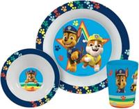 P:OS Paw Patrol Frühstücksset Jungen 3-teilig Kindergeschirrsets blau