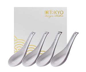 Tokyo Design Studio Wit/Goude Lepelset - Nippon White - Set van 4 stuks - 13.8 x 4.8cm