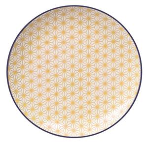 Tokyo Design Studio - Star Wave - Dinerbord - 25.7x3cm - Geel/Donkerblauw