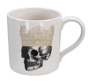 Tokyo Design Studio Zwart/Witte mok - Skull design - 9 x 9,3cm 400ml