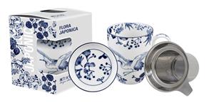 Tokyo Design Studio Blauw/Witte Mokset Crane - Flora Japonica - 8,5 x 10,2cm 380ml