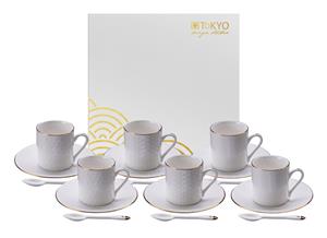 Tokyo Design Studio Wit/Goude Espressoset - Nippon White - Set van 18 stuks - 80ml