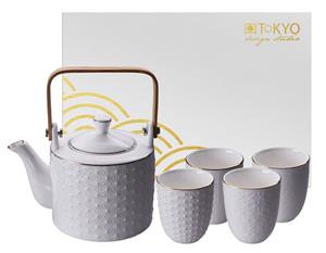 Tokyo Design Studio Wit/Goude Theeset met kopjes - Nippon White - Set van 5 stuks - 800ml