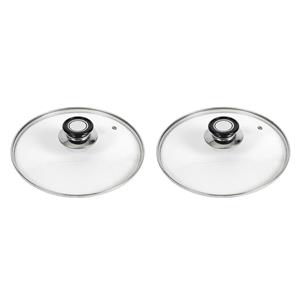 2x Stuks Universele Glazen Pannendeksels Voor Pannen Van 26 Cm - Kookpannen Accessoires