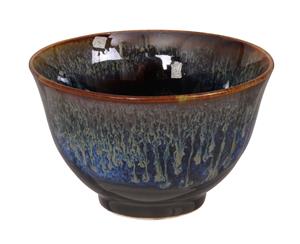 Tokyo Design Studio Zwart/Blauwe Handgemaakte Theekop - 9 x 5.4cm