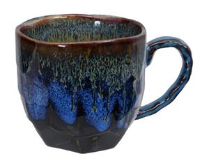 Tokyo Design Studio Zwart/Blauwe Handgemaakte Mok - 8.5 x 8cm 300ml