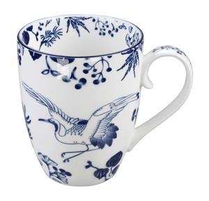 Tokyo Design Studio Blauw/Witte Mok Crane - Flora Japonica - 8.5 x 10.2cm 380ml