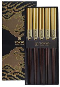 Tokyo Design Studio Gouden Eetstokjes - Set van 5 paar