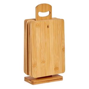 BigBuy Home Set SkÃrbrÃda Med stÃ¶d Brun Bambu (6 Delar) (21 x 14 x 0,8 cm)