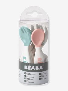 BEABA 10-delige ergonomische bestekset, tweede leeftijd, van  old pink/ airy green/ light mi