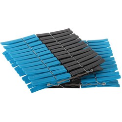 48x Wasknijpers Blauw/grijs - Huishoudelijke Producten - Knijpers - Kleding Ophangen