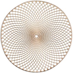 6x Ronde Placemats Goud Mandala 38 Cm - Placemats