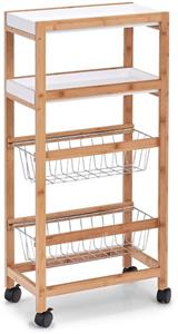 Zeller Keuken trolley/kastje smal/klein met uitschuifbare mandjes x 83 cm -